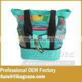 Nice Blue Mesh Beach Bag Tote Bag With Insulated Picnic Cooler Large thumbnail-6