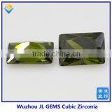 High Quality Synthetic Olivine Rectangle CZ/Cubic Zirconia Gemstone thumbnail-3
