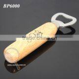 Best Promotion Classic Design Functional Custom Print Logo Wood Handle Stainless Steel Metal Wood Opener thumbnail-2