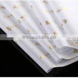 Wholesale white paper with gold logo printing silk tissue paper for wrap cloths                        
                                                Quality Choice