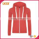 65%Cotton 35%Polyester Casual Women Plain Dyed Long Sleeve Zip Custom Different Kinds of Hoodies