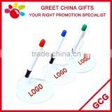 Promotional Advertising Customized Logo Imprint Plastic Table Desk Ball Point Pen with Stand Holder and Rope