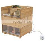 Desk Stationery Box Desktop Supplies Organiser New Design Stackable 3-Tiered Valet With Cell Phone Cradle Phone Charging Station