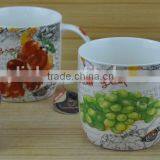 11OZ Lace Knitting With Flowers Full Decal Print Coffee Cups, Shiny Surface New Bone China Mug, KL5004-10286 thumbnail-2