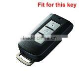 Car Leather Remote Key Cover Case 3 Button Smart Accessories For Mitsubishi Lancer Outlander ASX Pajero thumbnail-3