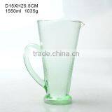 Whole Sale 1550ml Colored Glass Water Jug With Glass Pour Spout and Side Handle