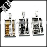 Best selling high quality stainless steel mini double plate abacus pendant