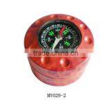 Metal Red Around Cigarette Grinder With Compass thumbnail-1