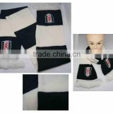 bob trading certificate football fans Knitting scarf 100% acrylic fringe knitting scarf