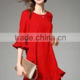 2016 Summer Flounced Relaxed New Model Girl Latest Net Dress Design for Women thumbnail-2