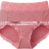 Ladies High Quality Cotton High Waist Lace Trim Panties thumbnail-1