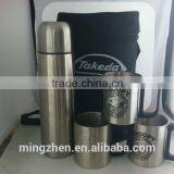 Fashionable Stainless Steel Gift Set 500ml Vacuum Flask and 2pcs 220ml Stainless Steel Coffee Mug thumbnail-2