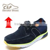 High class height increasing blue nubuck branded italian mens shoes/ man soft sole shoe/shoe brand in franc