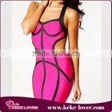 Wholesale 2015 Fashion Lady Strapless Neoprene Dress Side Open Vestido Casual Dress Sexy Mini Women Dress thumbnail-2