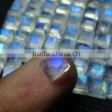 Square Shape Semi-Precious Rainbow Moonstone Faceted 6x6mm Blue Flashy Gemstone thumbnail-4