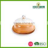 Hot Selling Glass Cheese Dome With Bamboo Base/glass Dome With Bamboo Base thumbnail-5
