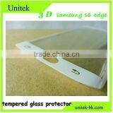 Factory Low Price!Premium Perfect For Samsung s6 Edge Electroplating With Wire Drawing White 3D Tempered Glass Manufacturer