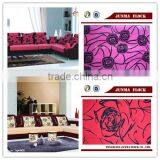 100% Polyester Cotton Fringe New Style China Linen Textiles Christmas Flocked Spray Print Fabric thumbnail-2