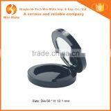 Round Black Plastic 1 Pan With Magnet Button Empty Makeup Case