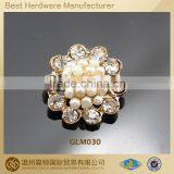 Hot-sale Flower Shape Pearl Rhinestone Decoration Button for Wedding