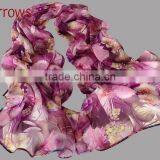 100% Polyster Chiffon Stole Scarf and Shawls for Sexy Ladies Girls Women Floral Check Printed Pattern thumbnail-4