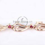 18KGP Rose Gold Plated Purple Crystal Rhinestone Austria Crystal Elements Women Bangle Bracelet Fashion Jewelry B004 thumbnail-5