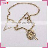 Punk Necklace With Compass Pendant, Imitate Antique Silver Meaningful Pendant Necklace thumbnail-2