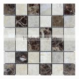 KB STONE emperador marble mosaic tile polish square tiles for bathroom