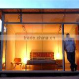 tempering glass steel structure mobile beach house