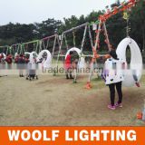 Outdoor Waterproof Wedding theme park Plastic LED Illuminated Swing