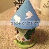 Small Handmade Decorative Wood Craft Bird House Model Wholesale thumbnail-5