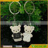 1 Pair of Cartoon Bear Couple Style Pendant Metal Keychain Key Ring Silver Hanging Ornament thumbnail-4