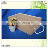 Double Bottles Packaging Unfinished Decorative Bamboo Wooden Wine Boxes thumbnail-6