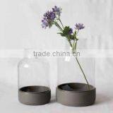 Terrarium Glass With Concrete/Wooden Base thumbnail-1