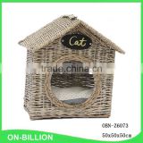 High quality protable grey wicker cat house outdoor