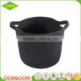 Cotton Rope Material Woven Black Storage Baskets thumbnail-2