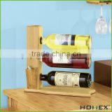 Bamboo chef wine bottle holder/ wine stand Homex-BSCI