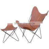 Anti-brown Leather Metal Butterfly Chair thumbnail-4
