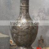 Metal Vase Sculpture Home Decorative Brass Flower Vase Statue thumbnail-1