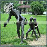 Playing in Garden Bronze Material Abstract Mother and Child Sculpture thumbnail-1