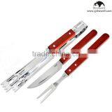 Set of 3 Hard Wood Handle Bbq Tool Set thumbnail-1