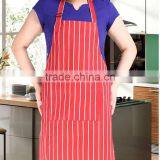 Stripe Bib Apron With 2 Pockets Chef Waiter Kitchen Cook New Tool NVIE thumbnail-3