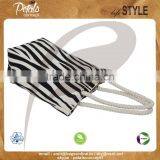 12 OZ Natural Canvas Tote Bag With Over All Zebra Prints & With Rope Handle thumbnail-3