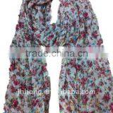 Pink Chiffon Floral Scarf thumbnail-1
