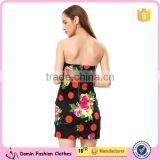 2015 New Casual Off Shoulder Fashion Designer Print Dress thumbnail-4