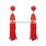 Bohemian Jewelry Small Beads Long Tassel Charms Earrings for Women thumbnail-6