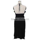 Crochet Cotton Black Dress With Shoulder-straps thumbnail-3