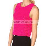 Pink Tank Top Acrylic Sleeveless Ladies Vest for Summer thumbnail-2