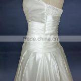 Sleeveless A Line Taffeta Wedding Dress thumbnail-3