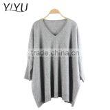Wholesale Custom Winter Women Comfortable Solid Color v Neck Cashmere Pullover thumbnail-1